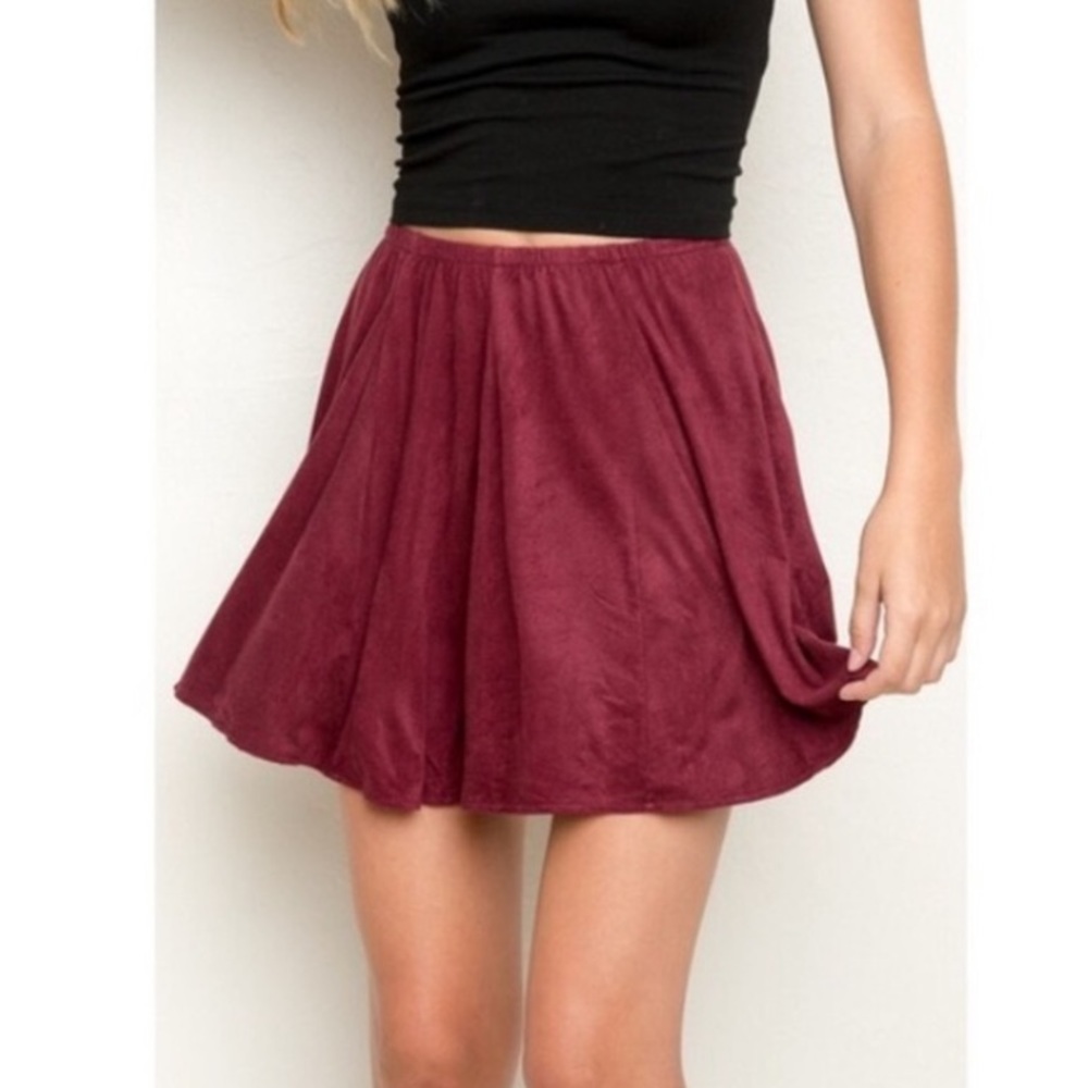 Brandy Melville burgundy suede skirt